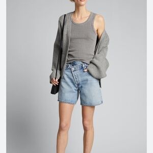 Agolde Criss Cross Denim Shorts